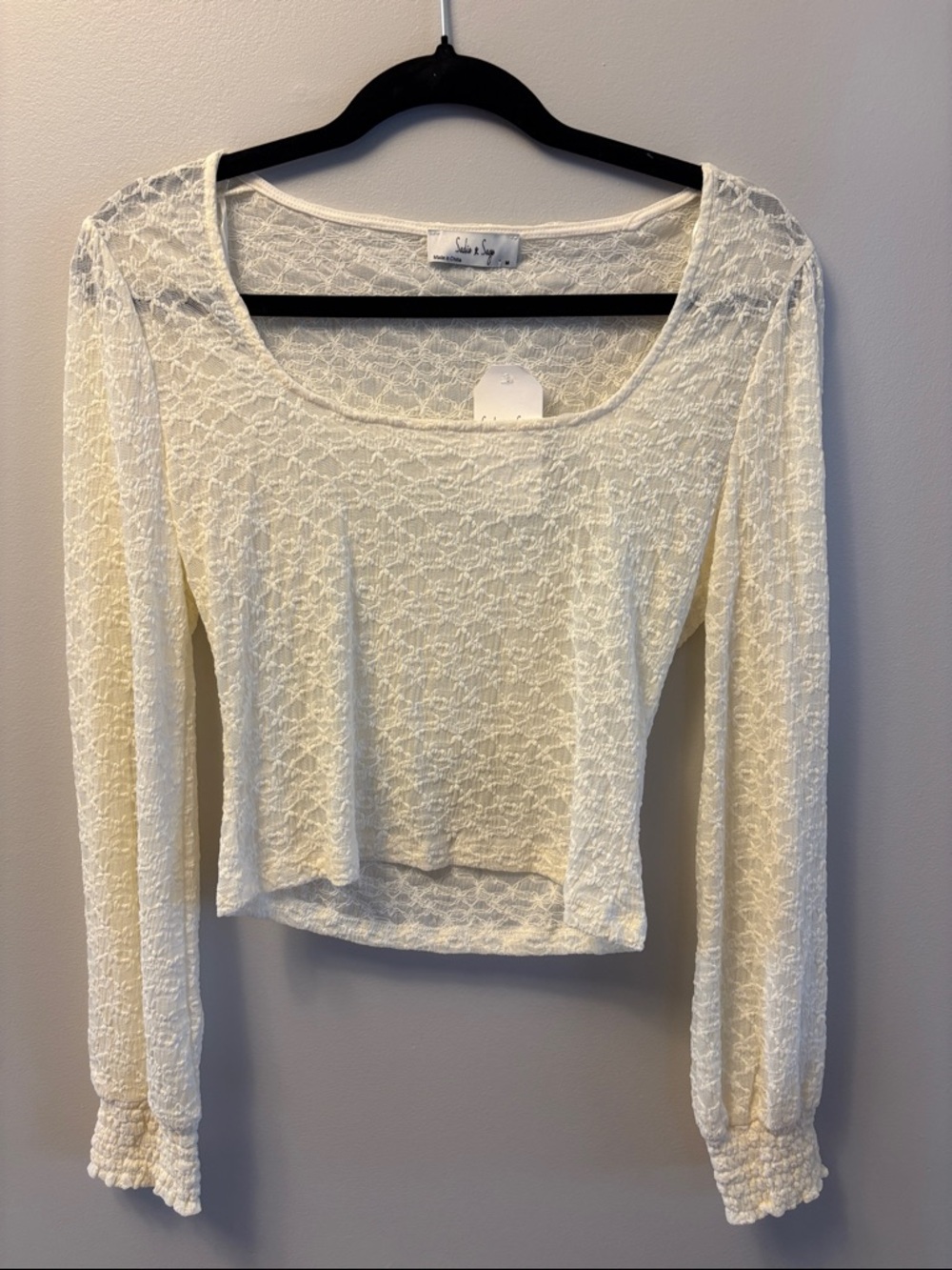 NWT Sadie & Sage Ivory Lace Blouse Size Medium